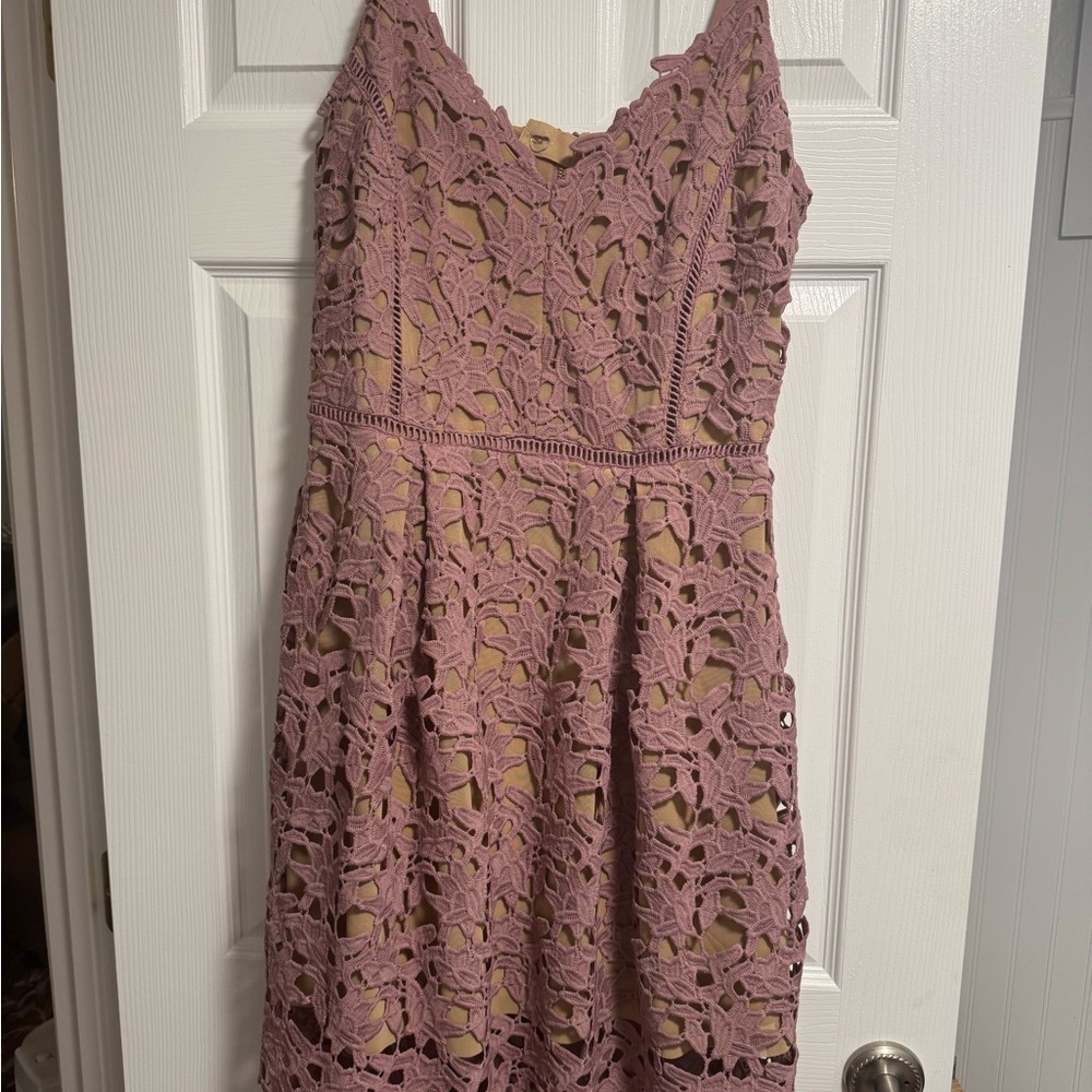 City Chic Pink Lacey Dress XXS-12